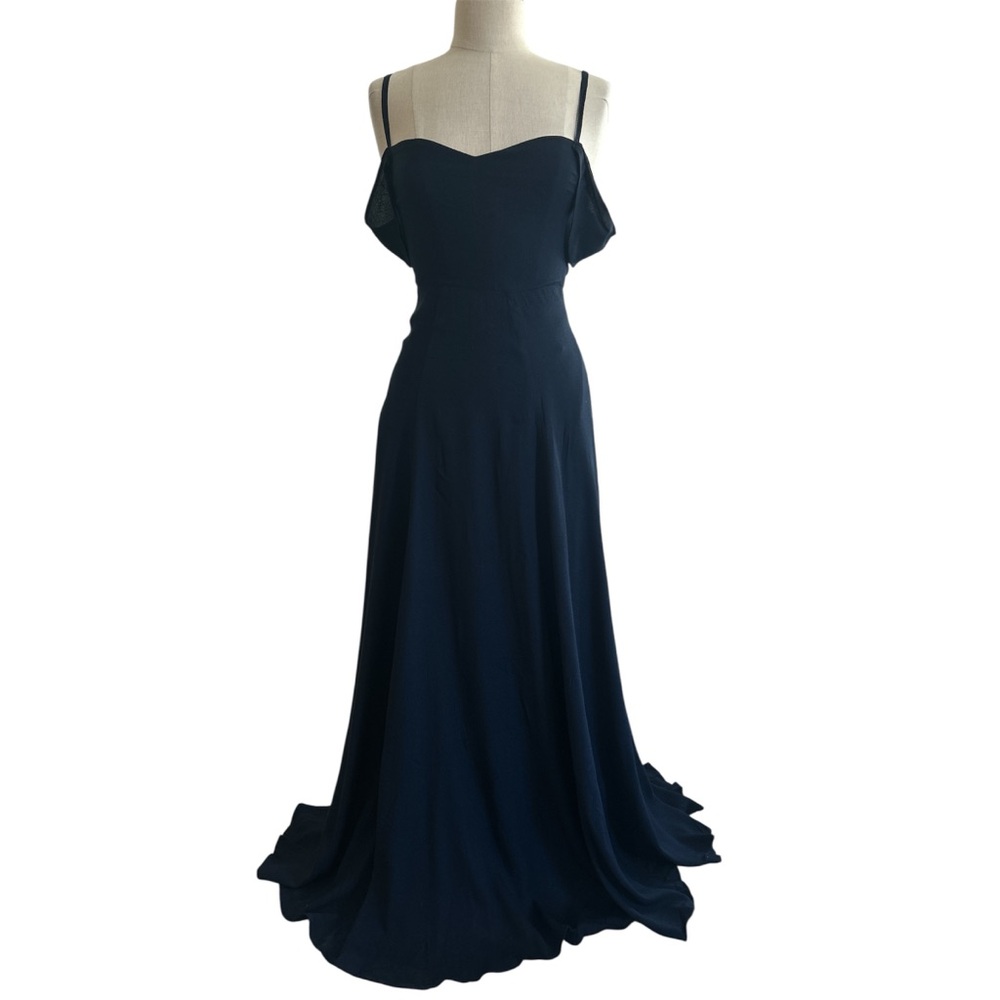 Reformation Poppy Formal Maxi Dress in Navy Blue Size 0 Wedding Guest Prom - Picture 5 of 10